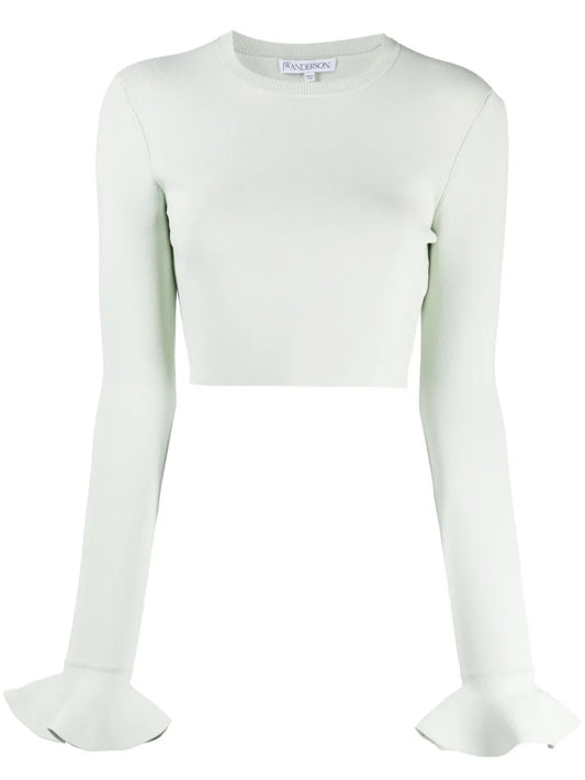 Ruffle-Detail Cropped Top