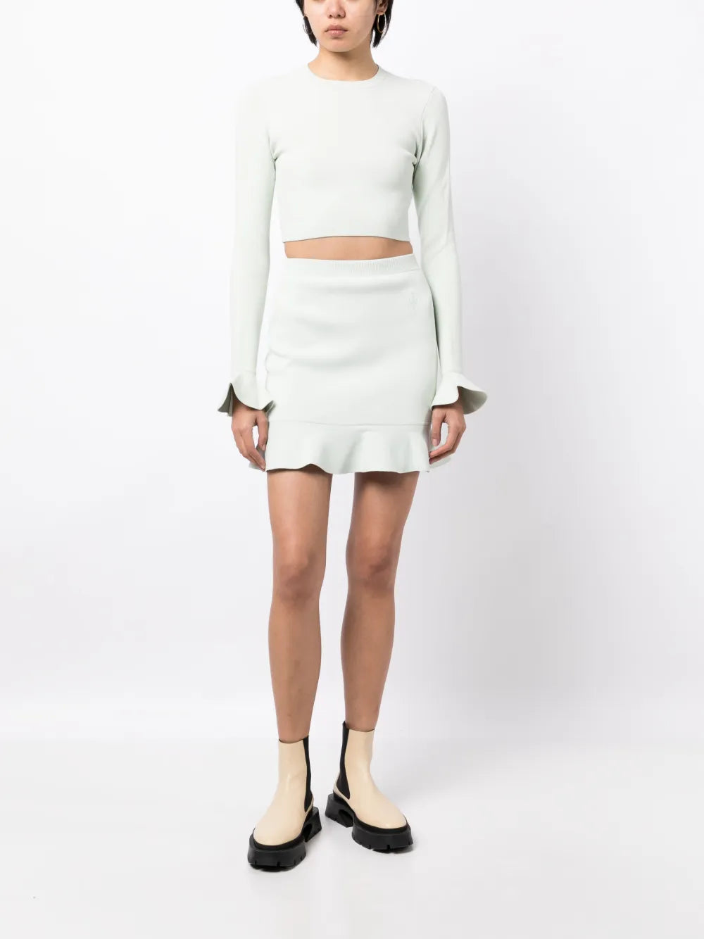 Ruffle-Detail Cropped Top