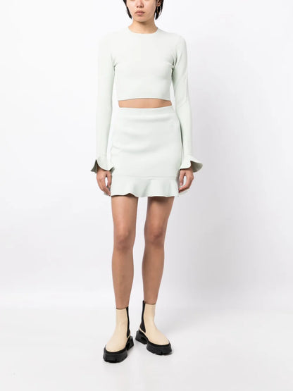 Ruffle-Detail Cropped Top
