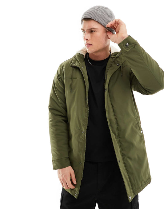 Parka With Borg Lined Hood