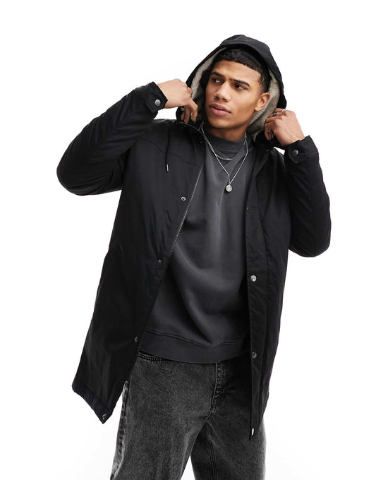 Parka With Borg Lined Hood