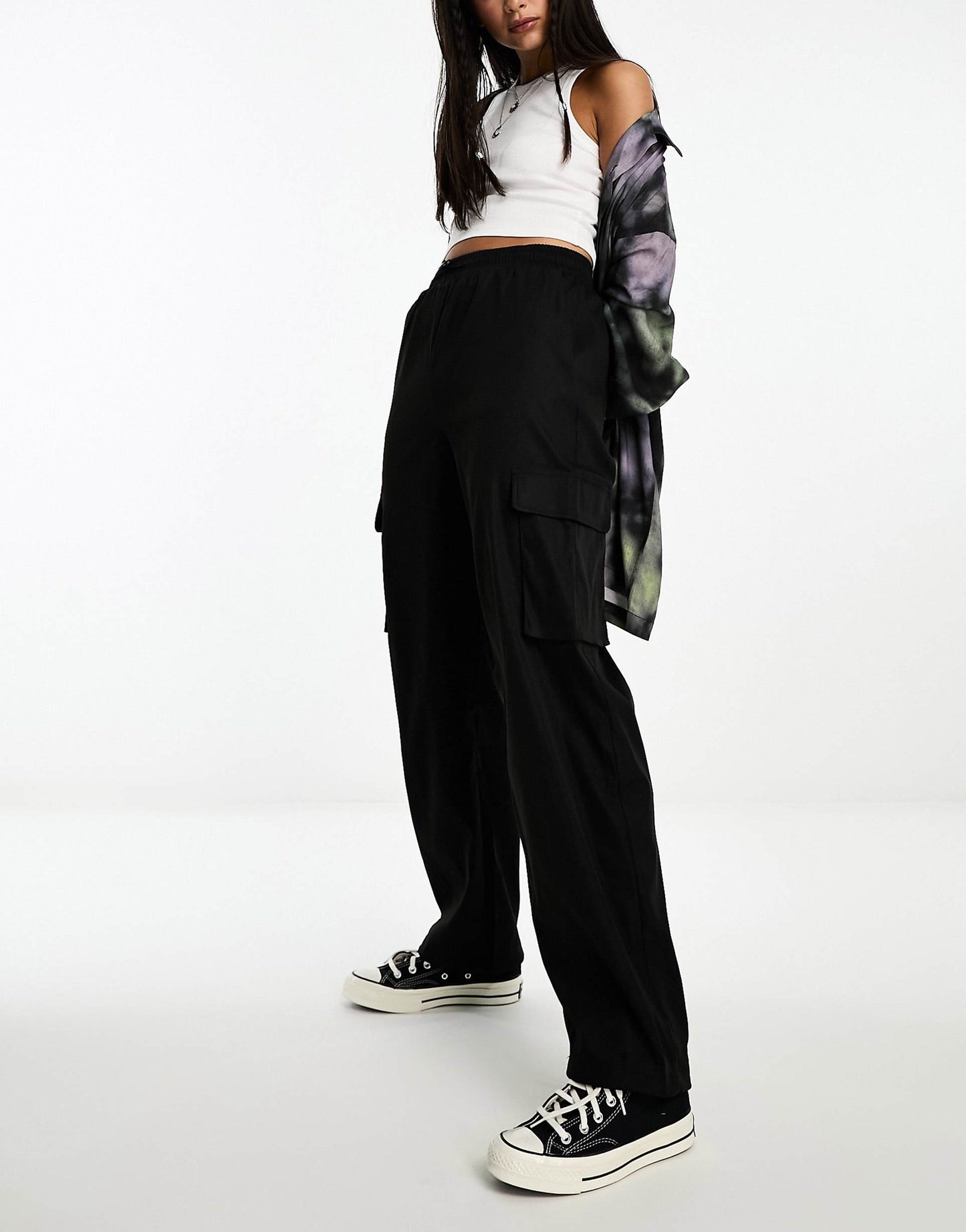 Wide Leg Cargo Trousers