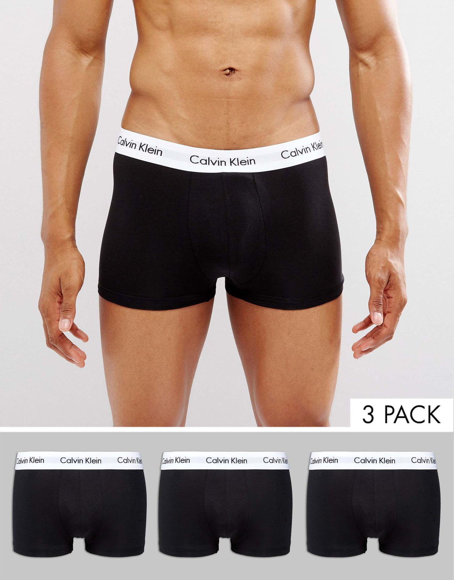 Cotton Stretch 3 Pack Low Rise Trunks