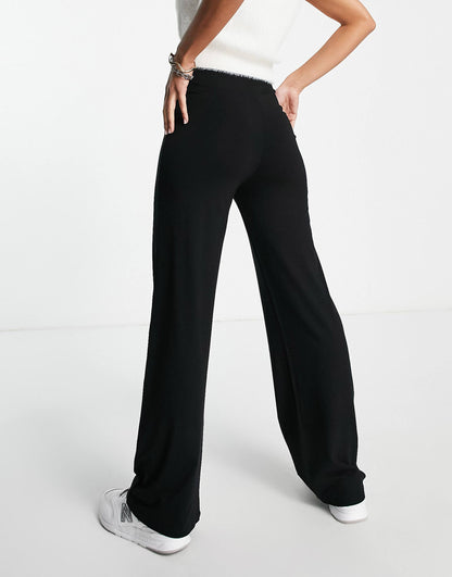 Basic Wide Leg Jersey Trouser