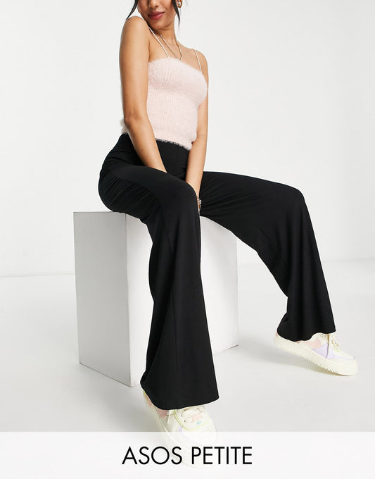 Petite Basic Wide Leg Jersey Trouser