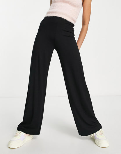 Petite Basic Wide Leg Jersey Trouser