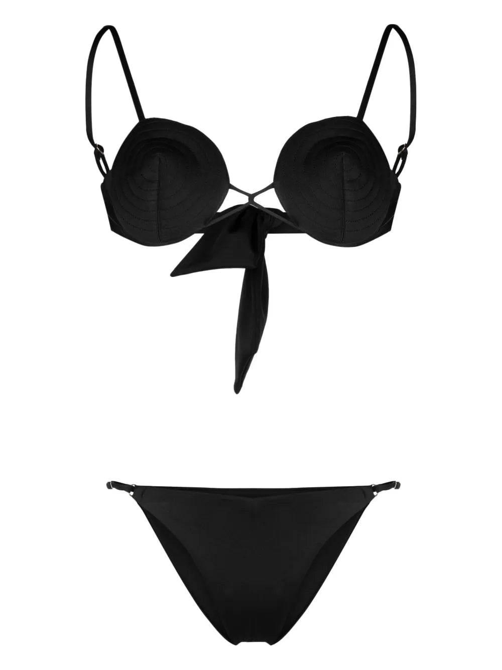 Tonal-Stitch Detail Bikini Set