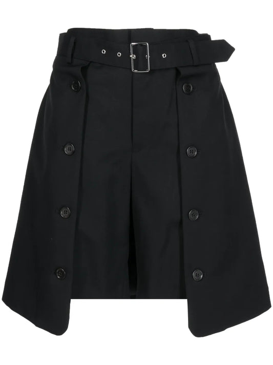 Belted Wool Shorts