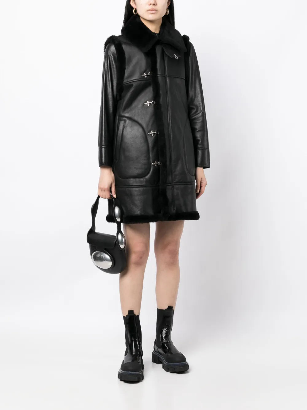 Long-Length Leather Coat