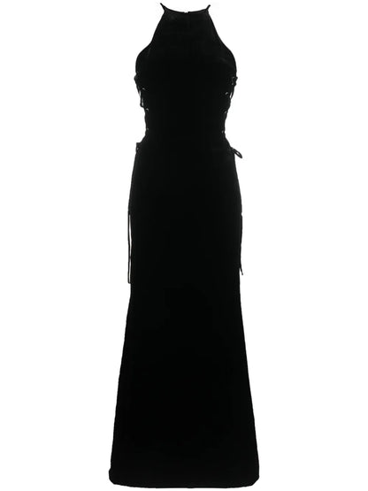 Lattice Lace-Up Gown
