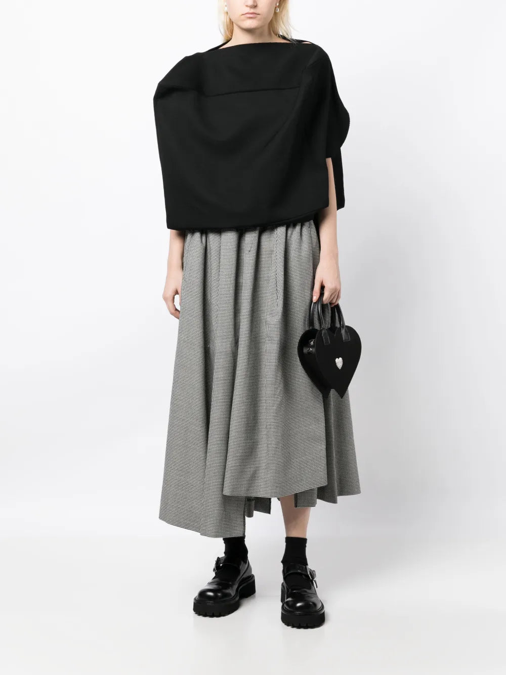 Oversized-Frame Wool Cropped Top