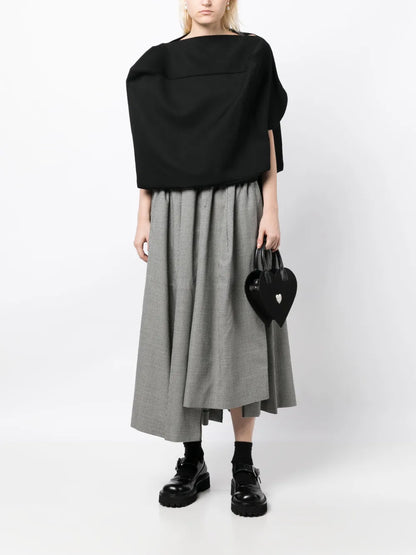 Oversized-Frame Wool Cropped Top