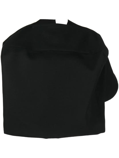 Oversized-Frame Wool Cropped Top