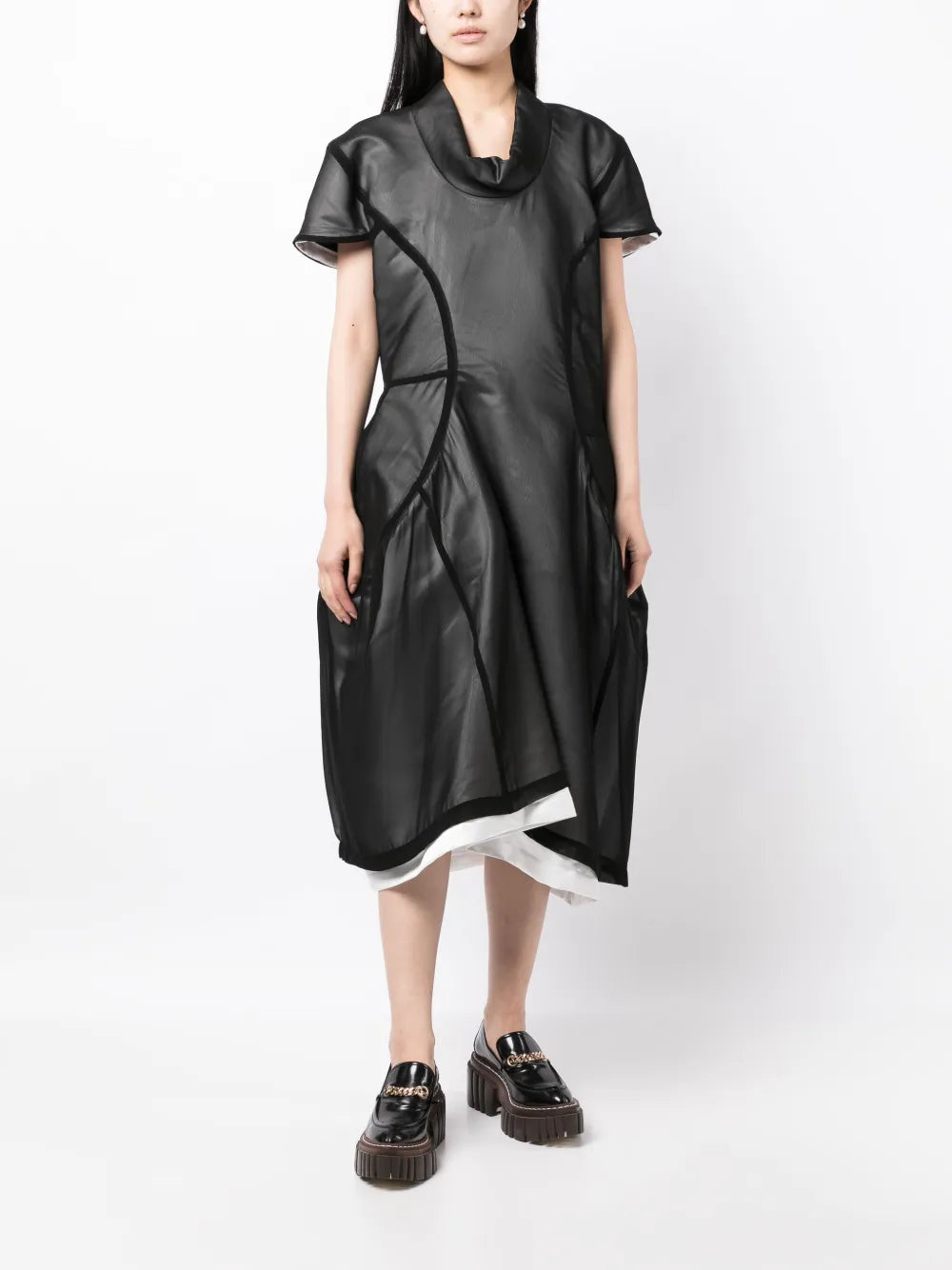 Asymmetric Panelled Midi Dress