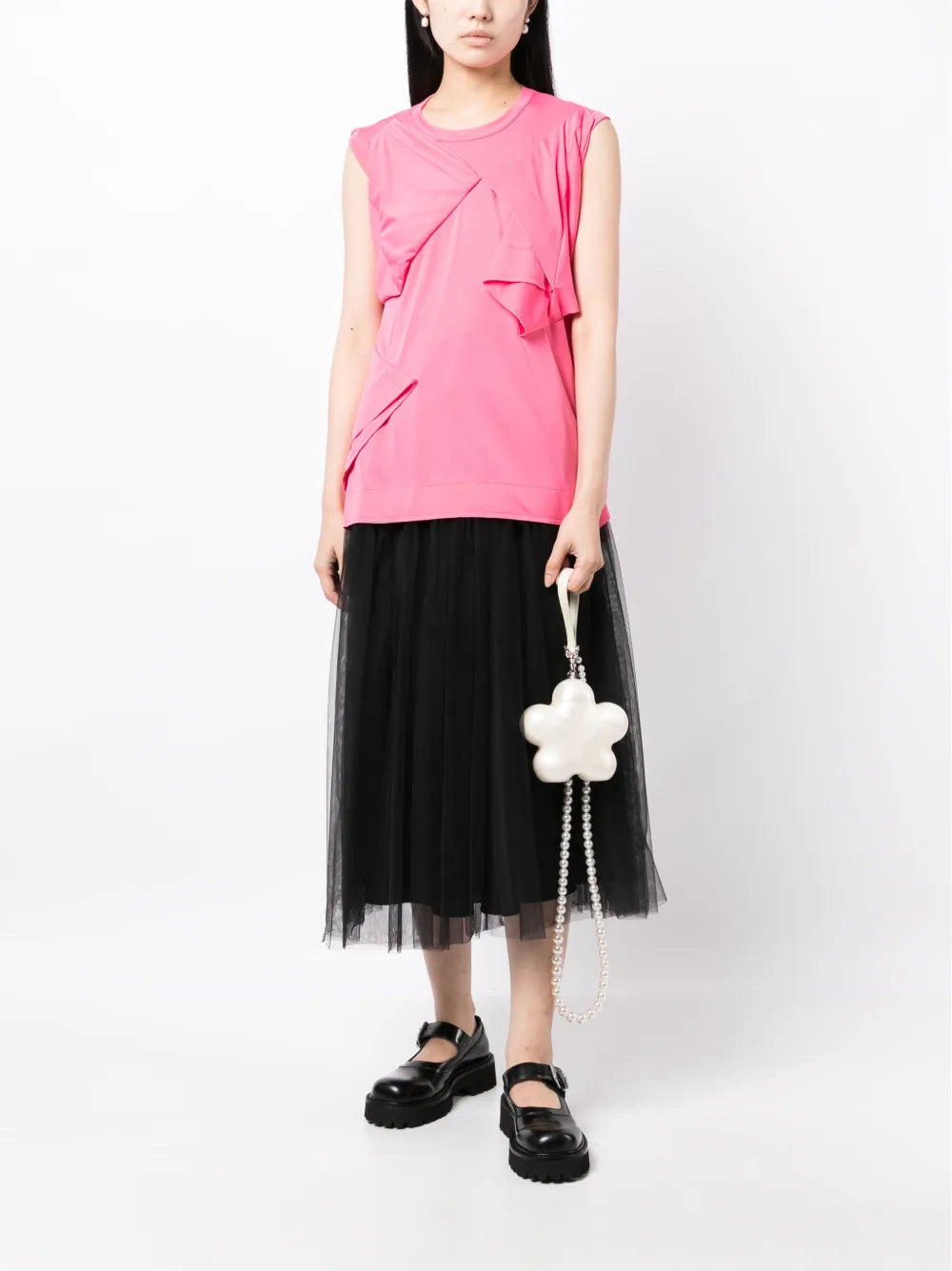 Asymmetric Folded-Detailing Tank Top