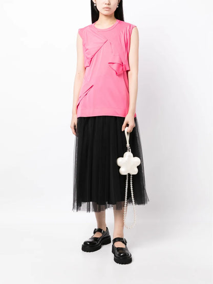 Asymmetric Folded-Detailing Tank Top