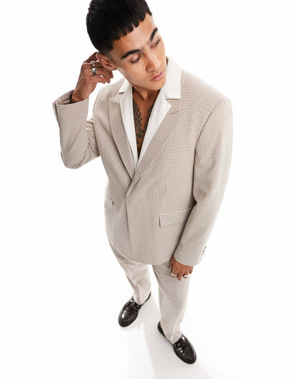 Micro Check Seersucker Suit Jacket