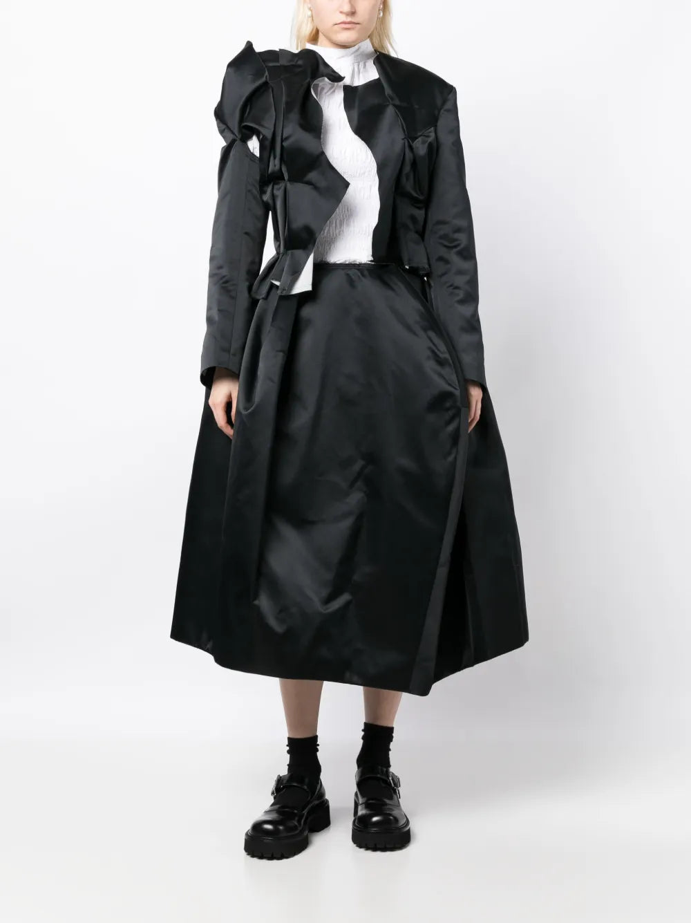 Gathered -Effect Layered Blazer