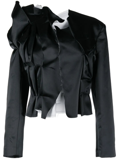 Gathered -Effect Layered Blazer