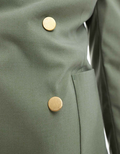 Wedding Skinny Blazer With Gold Buttons