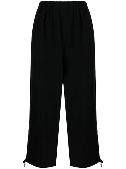 Elasticated-Waist Wool Trousers