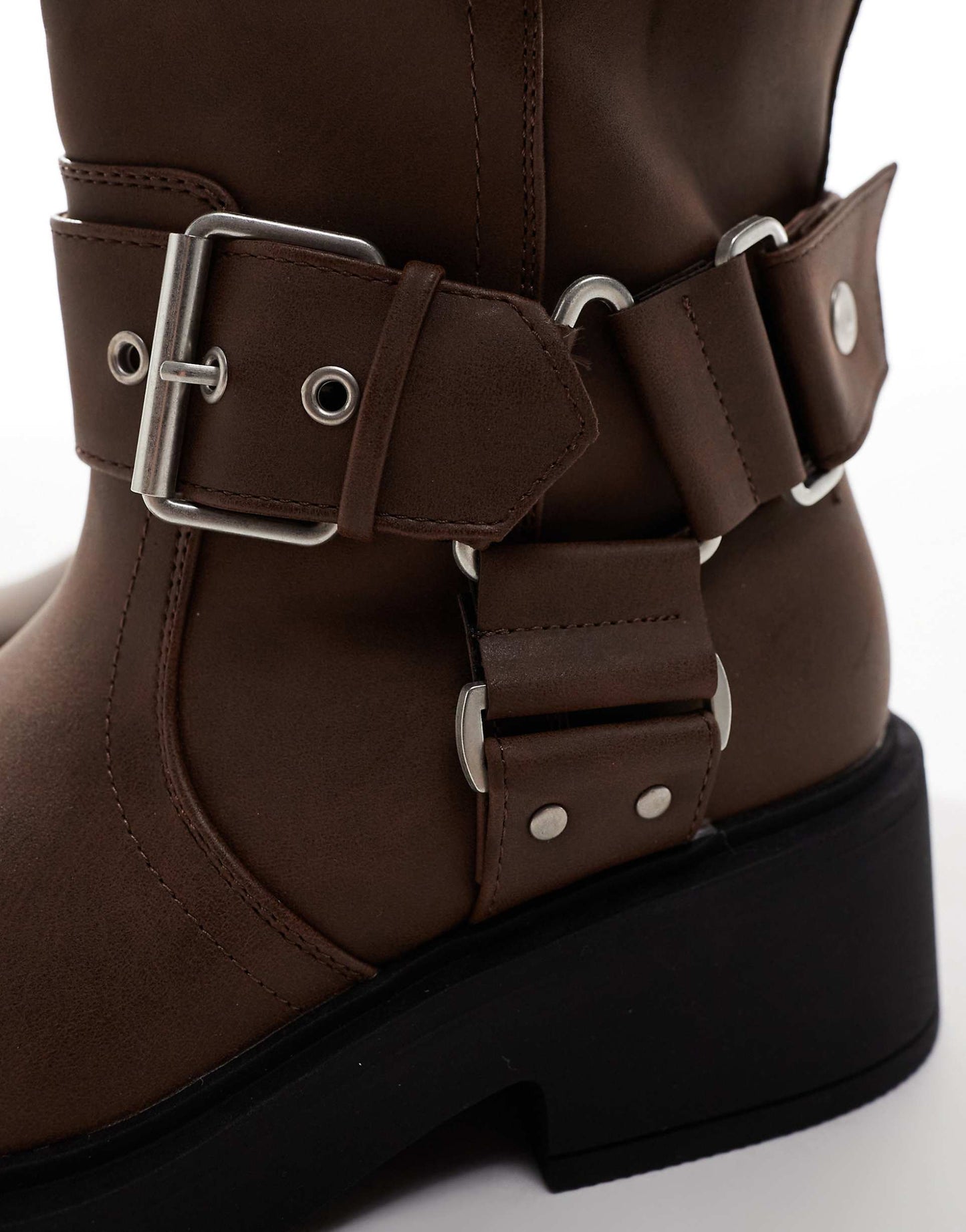 Captain Multi-Buckle Biker Knee Boots