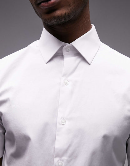 Short Sleeve Formal Slim Stretch Fit Shirt