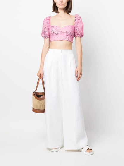 Delia Graphic-Print Cropped Top