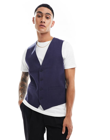 Linen Formal Suit Waistcoat