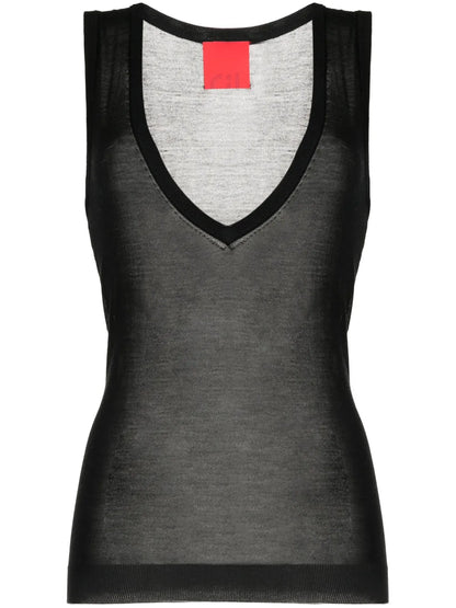 Semi-Sheer Silk Tank Top