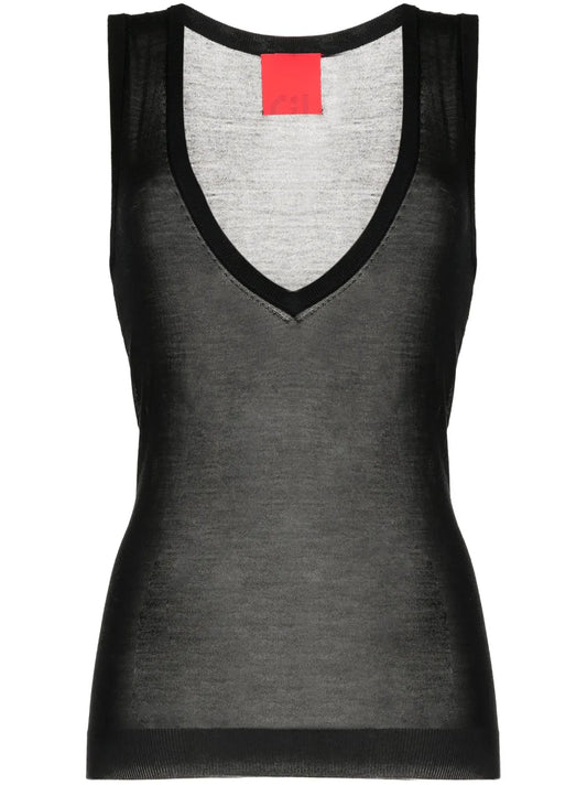 Semi-Sheer Silk Tank Top