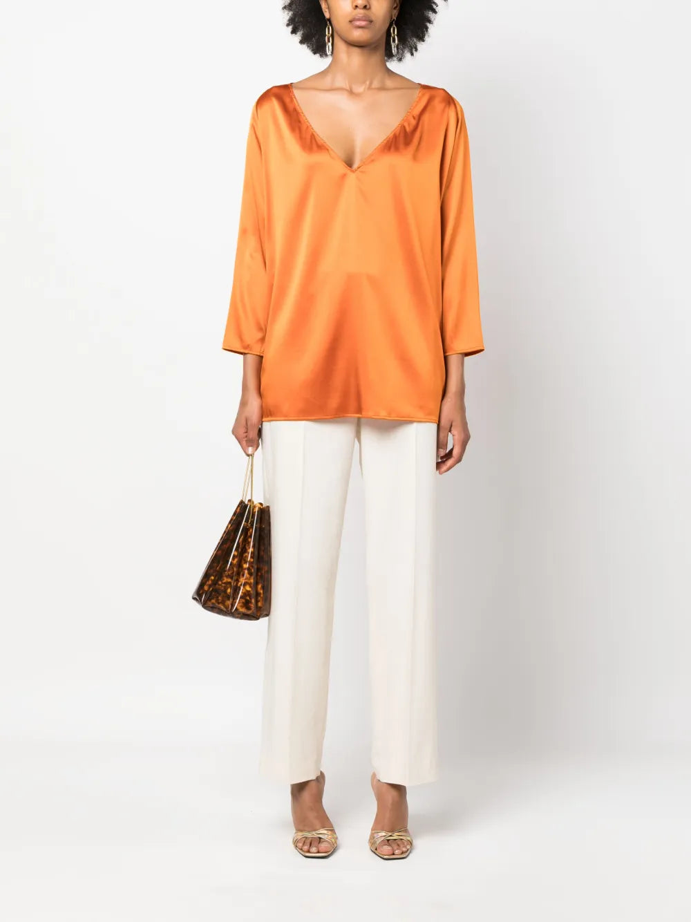 Nathalie V-Neck Silk Blouse