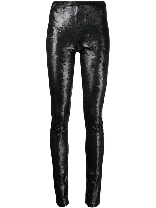Mid-Rise High-Shiny Leggings