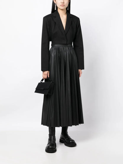 High-Waist Pleated Skirt
