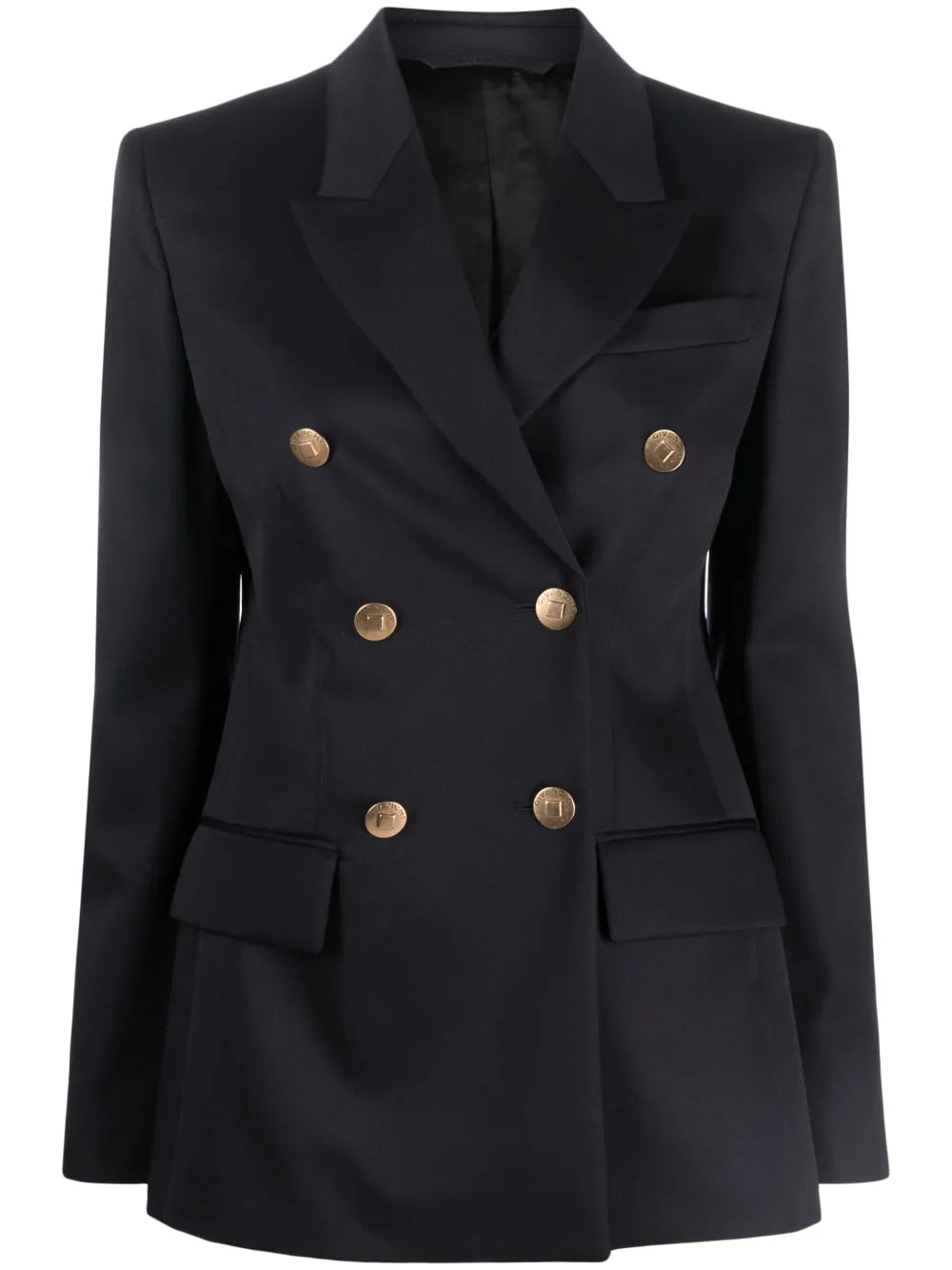Double-Breasted Peak-Lapel Blazer