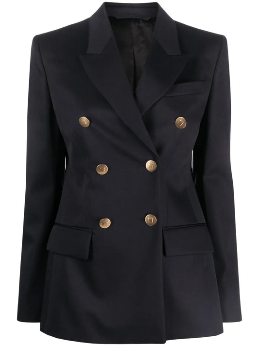 Double-Breasted Peak-Lapel Blazer