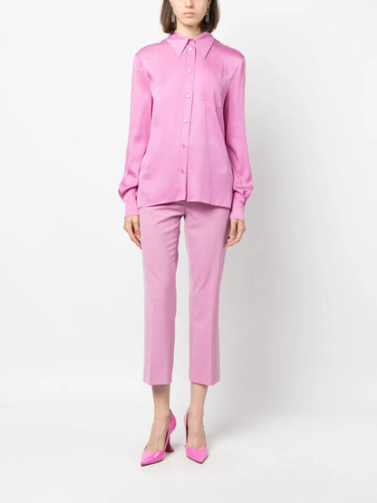 Virgin Wool-Blend Cropped Trousers