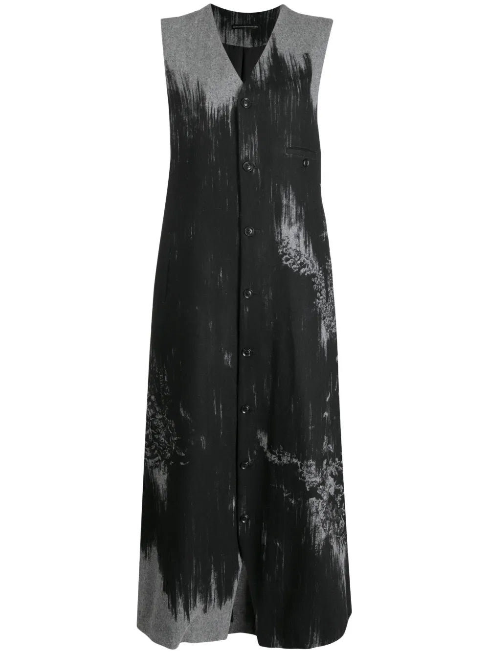 Abstract-Print Wool-Blend Dress