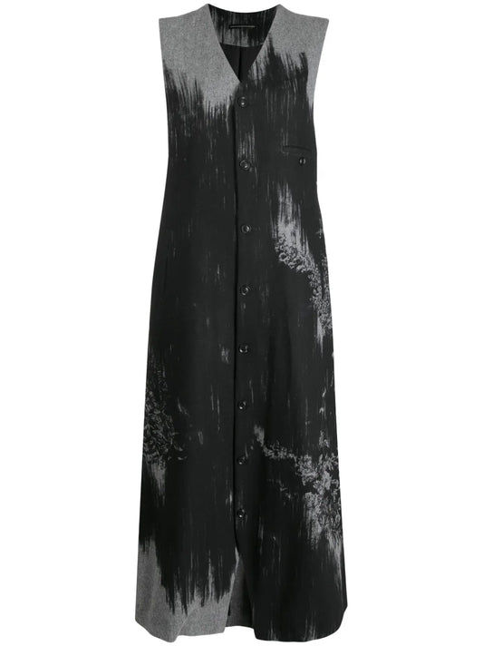 Abstract-Print Wool-Blend Dress