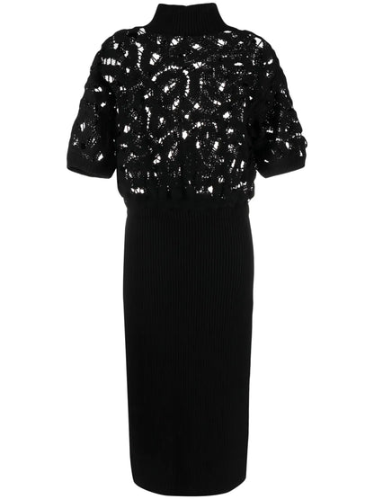 Open-Knit Midi Dress