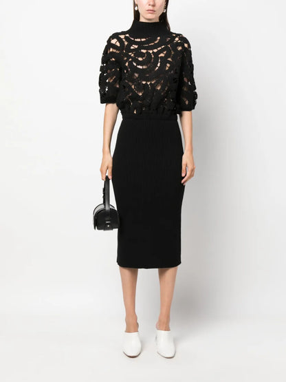 Open-Knit Midi Dress