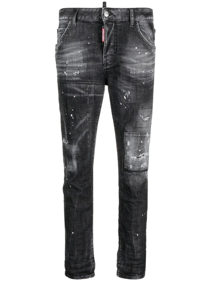 Low-Rise Distressed Skinny Jeans
