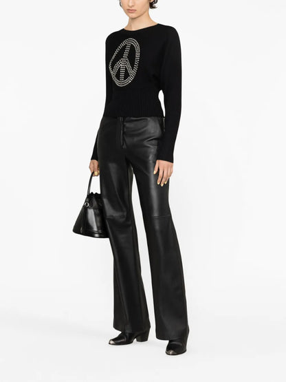 Studded Peace Symbol Sweater