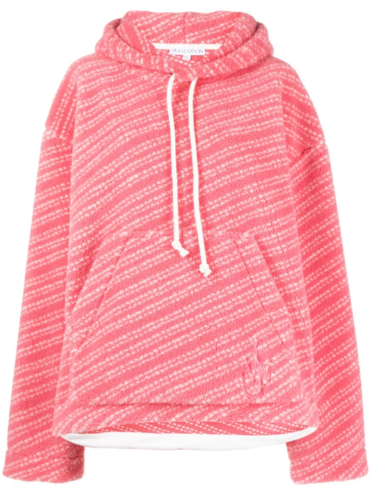 Logo-Embroidered Fleece-Textured Hoodie