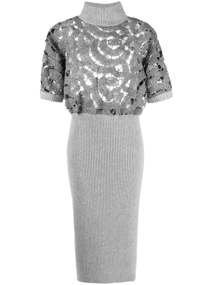 Guipure-Lace Knit Dress
