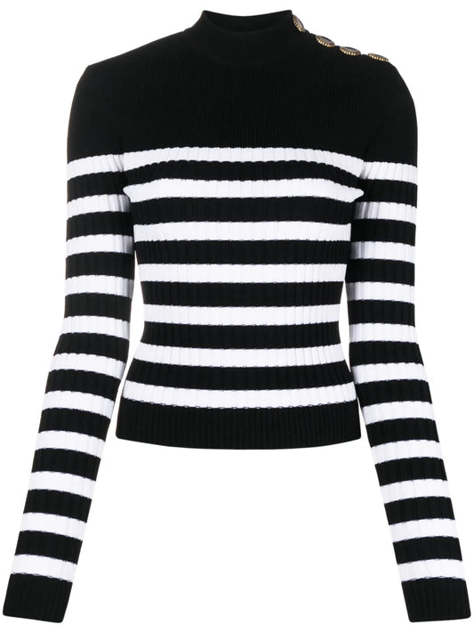 Striped Roll-Neck Jumper