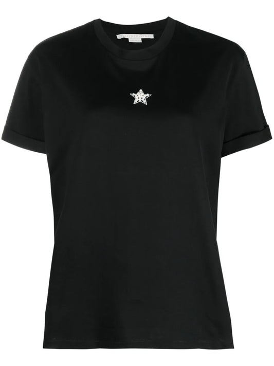 Star-Print Faux-Pearl-Embellished T-Shirt
