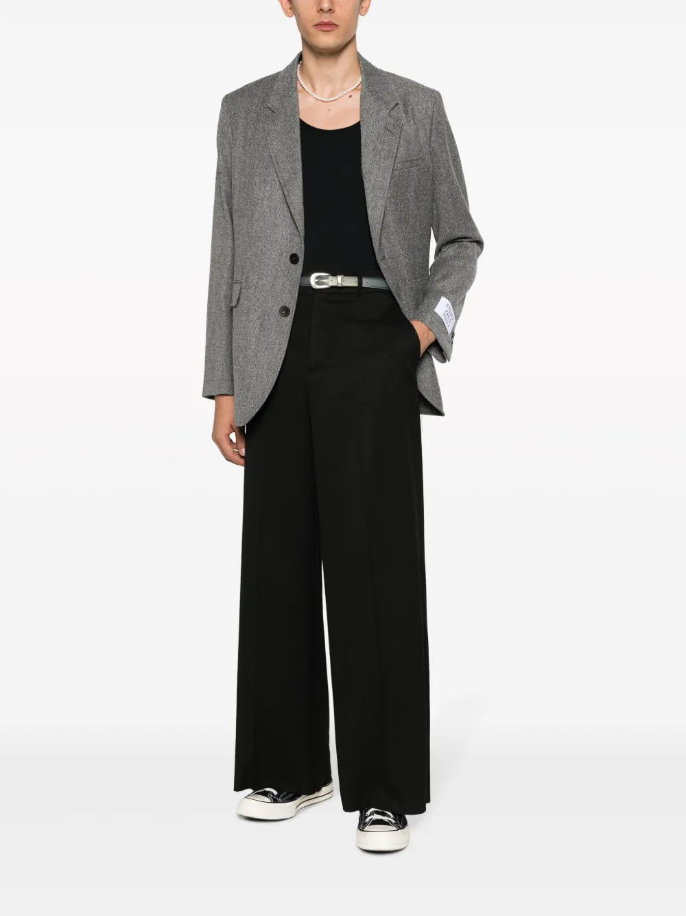 Plane Fannel Single-Breasted Blazer