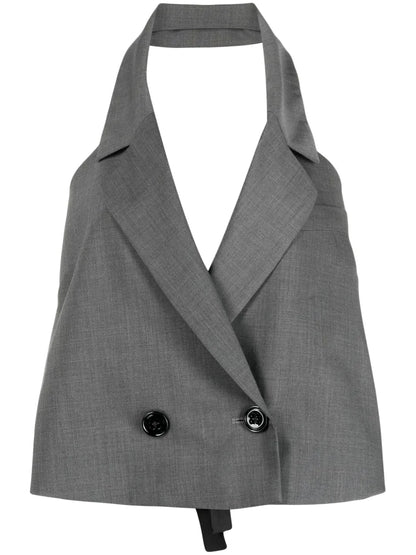 Button-Up Halterneck Waistcoat