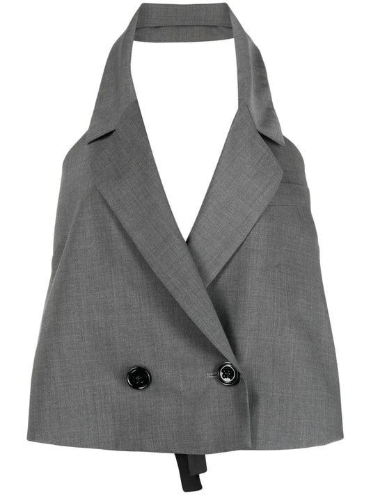 Button-Up Halterneck Waistcoat